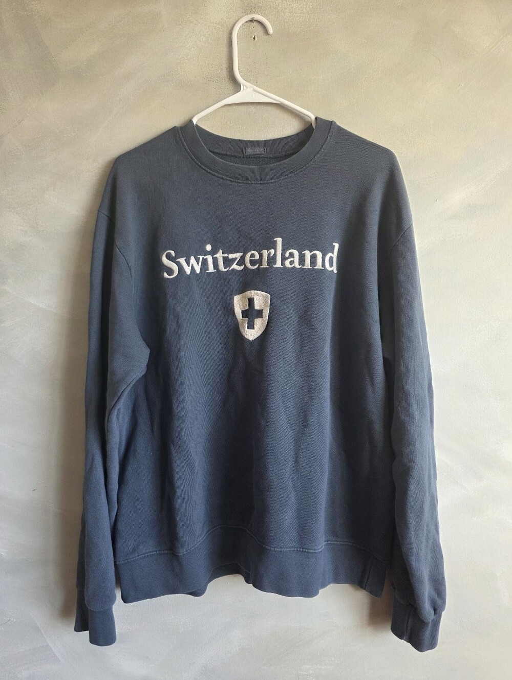 Brandy Melville John Galt "Switzerland" Crewneck sweatshirt Ash Blue Gray